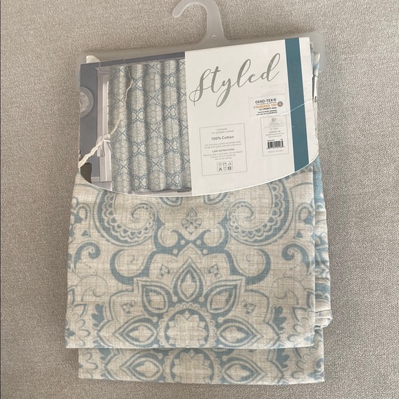 Dainty Home Styled Elegant Paisley Cotton Fabric 1 pc Shower Curtain 70” X 72” - Picture 8 of 8